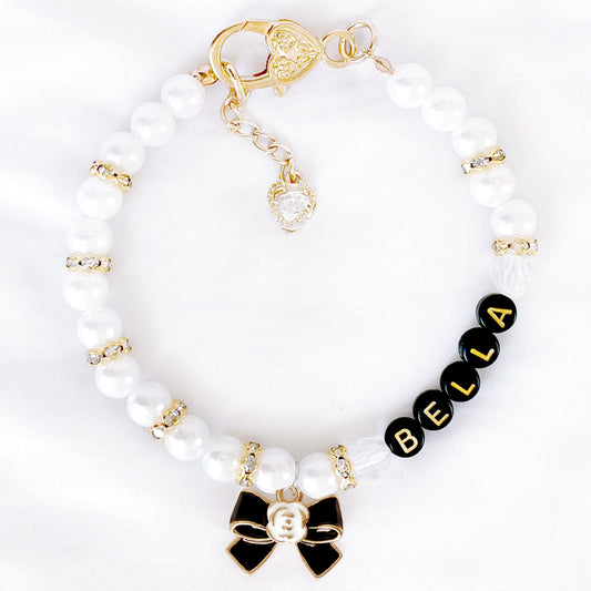 Bella Bows Personalized Pearl Dog & Cat Necklace