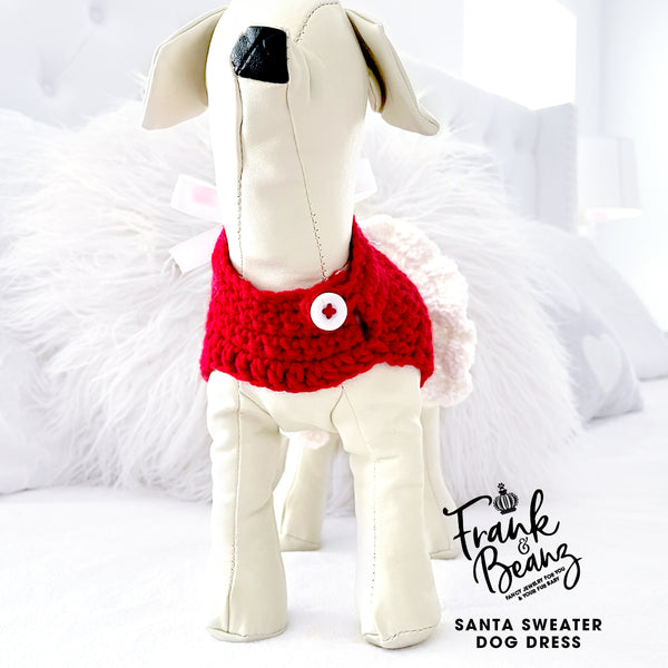 My Santa Crochet Knitted Dog Dress Christmas Sweater