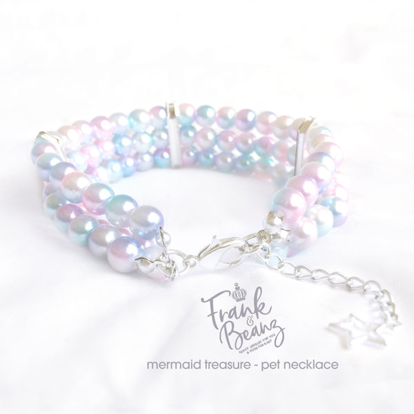 Mermaid 3 Layer Pearls Dog Collar Necklace Cat Collar Necklace