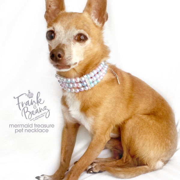Mermaid 3 Layer Pearls Dog Collar Necklace Cat Collar Necklace