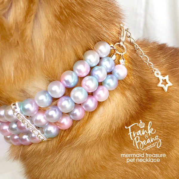 Mermaid 3 Layer Pearls Dog Collar Necklace Cat Collar Necklace