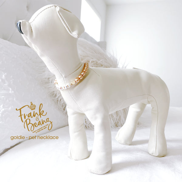 14k Gold Hearts Personalized Dog Necklace Pearl Cat Collar Necklace Pet Jewelry