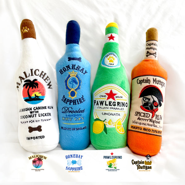 Bark Daniels Whiskery Bottle Squeaky Dog Toy