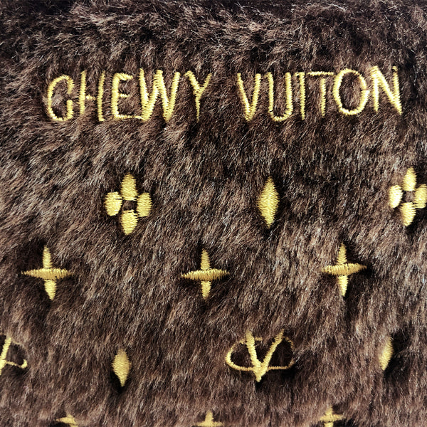 Chewy Vuitton Mini Designer Dog Toy Purse