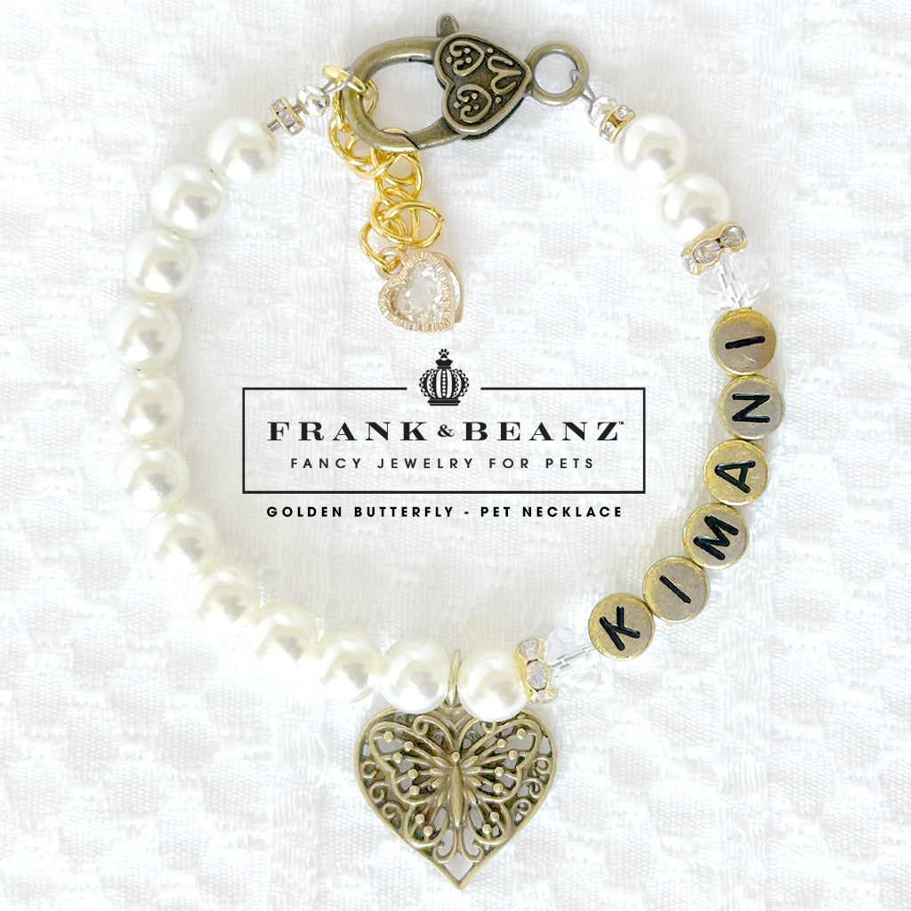 Beautiful Butterfly Gold Personalized Pet Necklace for Cats Dogs Pet Jewelry