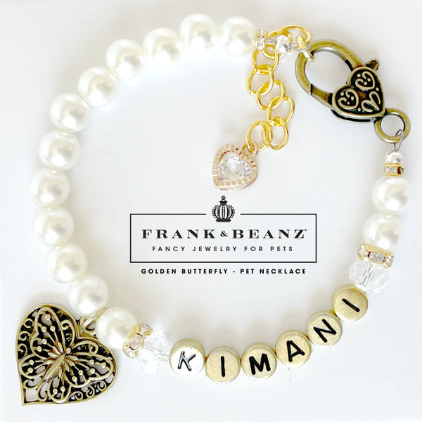 Beautiful Butterfly Gold Personalized Pet Necklace for Cats Dogs Pet Jewelry