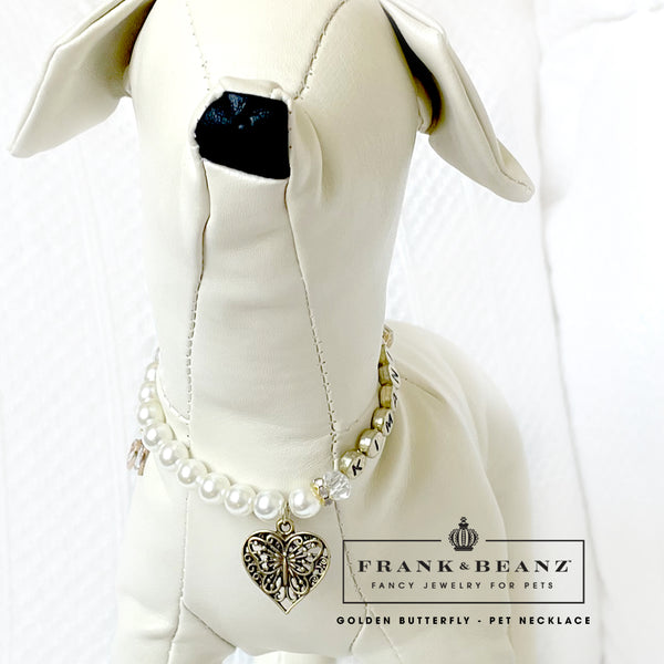 Beautiful Butterfly Gold Personalized Pet Necklace for Cats Dogs Pet Jewelry