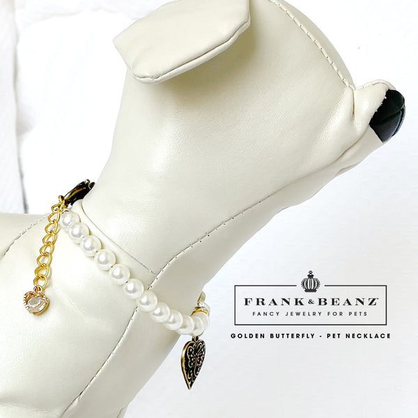 Beautiful Butterfly Gold Personalized Pet Necklace for Cats Dogs Pet Jewelry