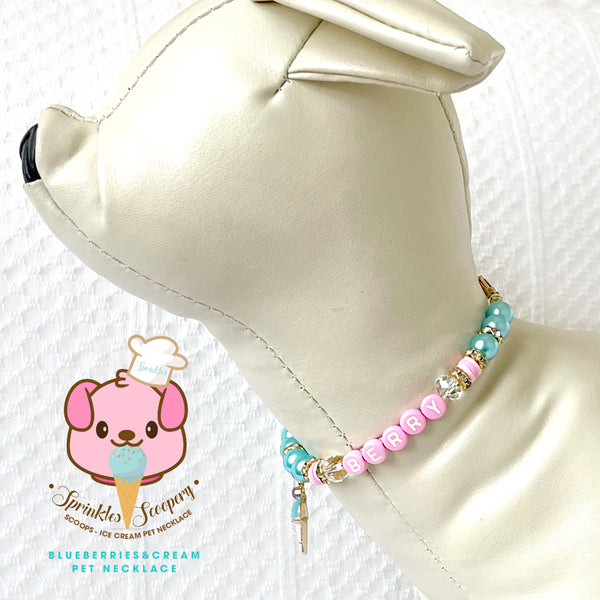 Blueberry Ice cream Pearl Dog Necklace Cat Necklace Milky Pearl Luxury Pet Jewelry