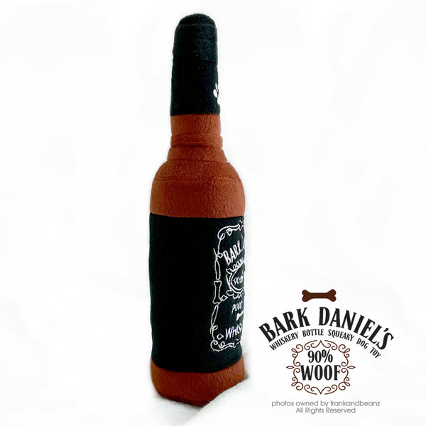 Bark Daniels Whiskery Bottle Squeaky Dog Toy