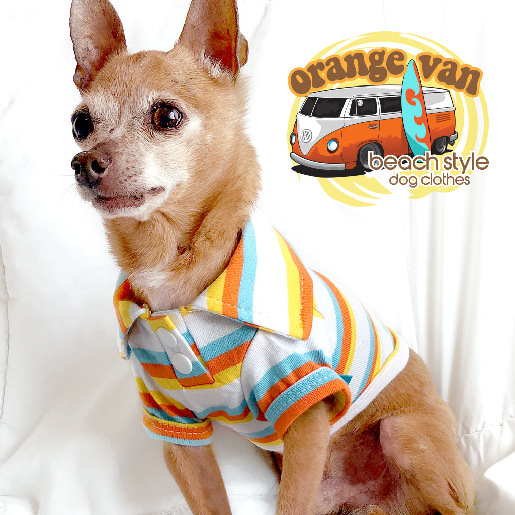Striped Polo Dog Shirt Dog Clothes for Small Medium Dogs