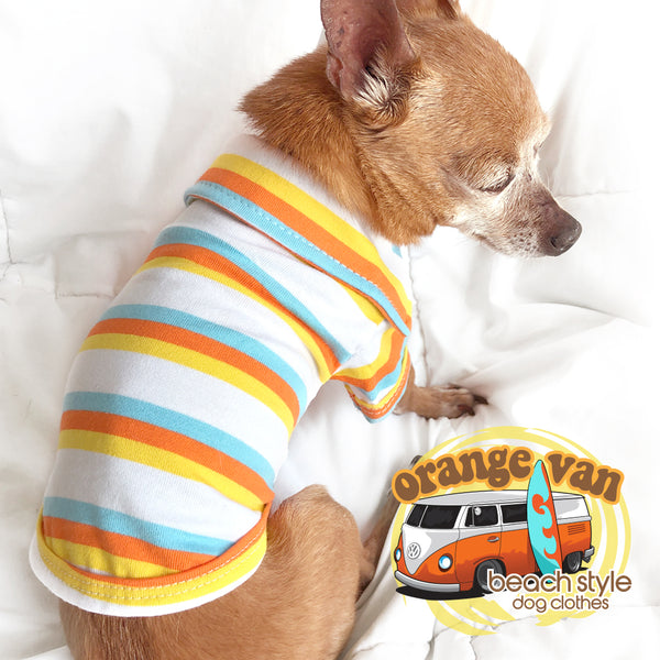 Striped Polo Dog Shirt Dog Clothes for Small Medium Dogs