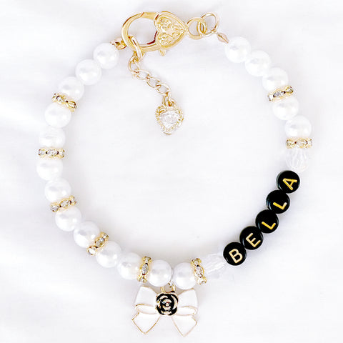 Bella Bows Personalized Pearl Dog & Cat Necklace
