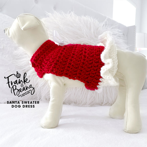 My Santa Crochet Knitted Dog Dress Christmas Sweater