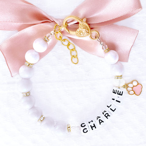 Pawsitively Pink— Personalized Paw Charm Dog & Cat Necklace