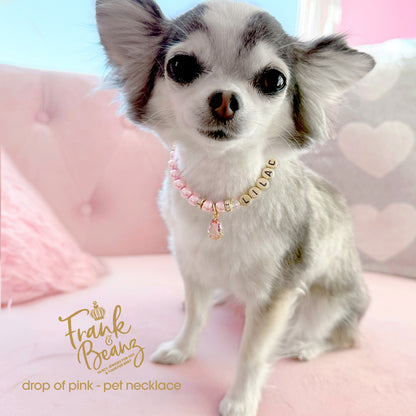 Drop of Pink Personalized Pearl Dog Cat Necklace