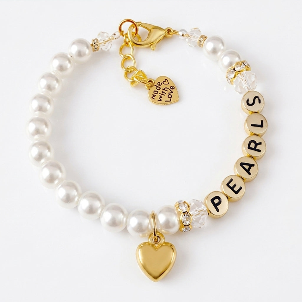 18k Heart of Gold Custom Pearl Dog & Cat Necklace