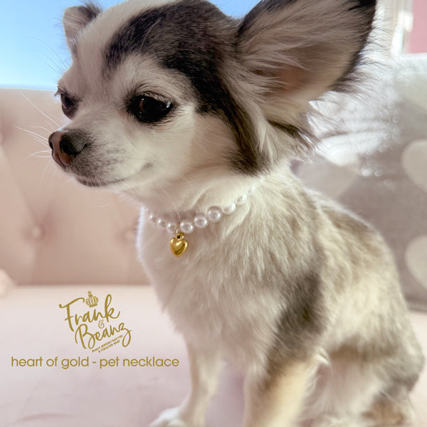18k Heart of Gold Custom Pearl Dog & Cat Necklace