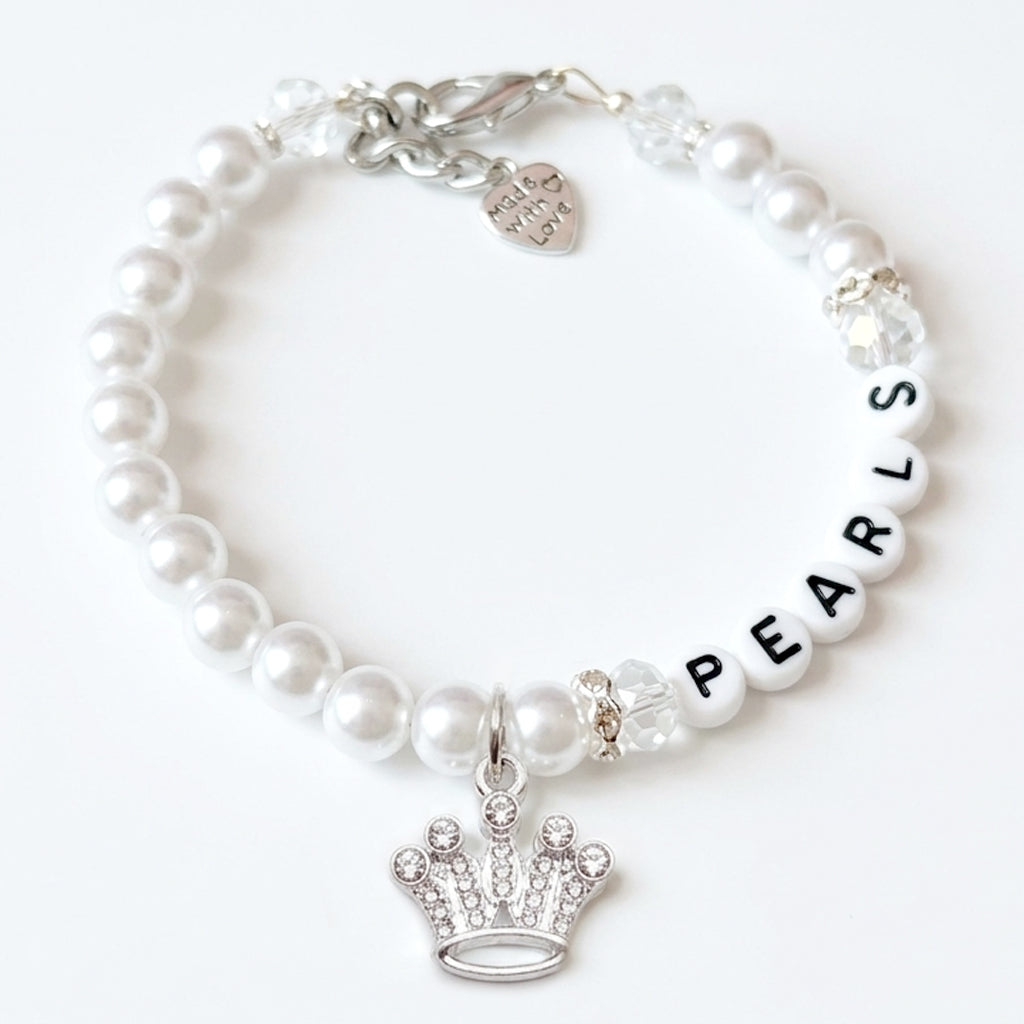 My Little Princess Pearl Dog & Cat Necklace with Rhinestone Crown
