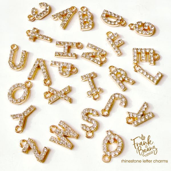 Rhinestone Gold Letter Charm Pet Necklace