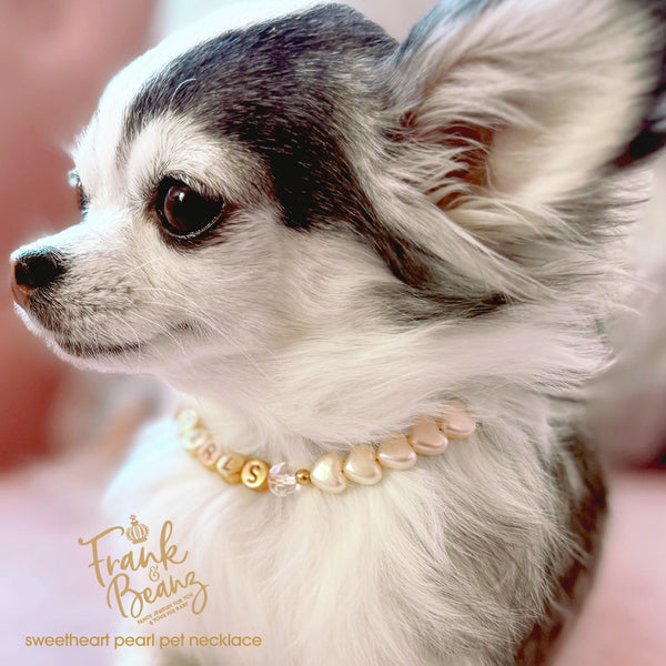 Heart Shaped Pearls Cat & Dog Necklace - Custom Pet Jewelry