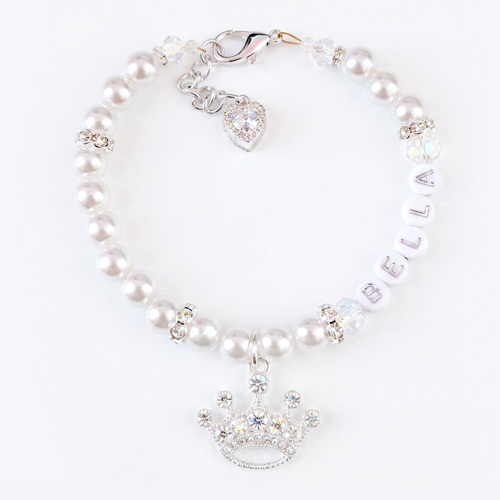 Queen of the Pack Rhinestone Silver Crown Dog & Cat Necklace