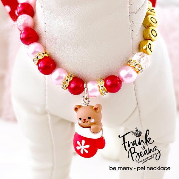 Beary Mitten Dog Necklace Cat Collar Necklace Personalized Pet Jewelry