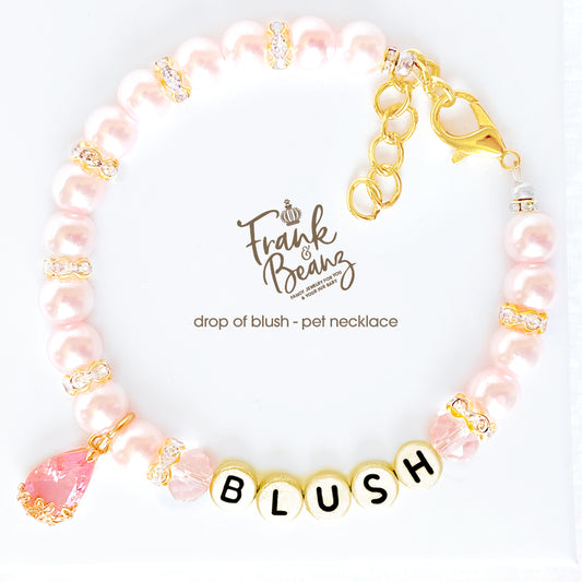 Drop of Blush Pearl Dog Necklace Cat Necklace Luxury Pet Jewelry