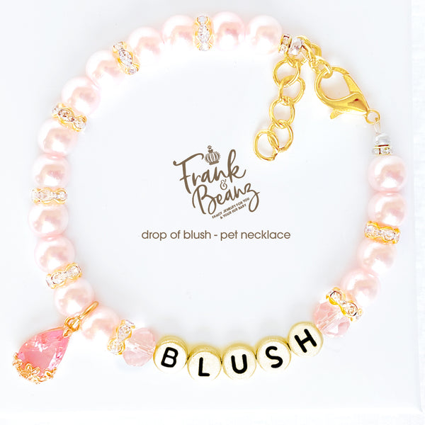 Drop of Blush Pearl Dog Necklace Cat Necklace Luxury Pet Jewelry