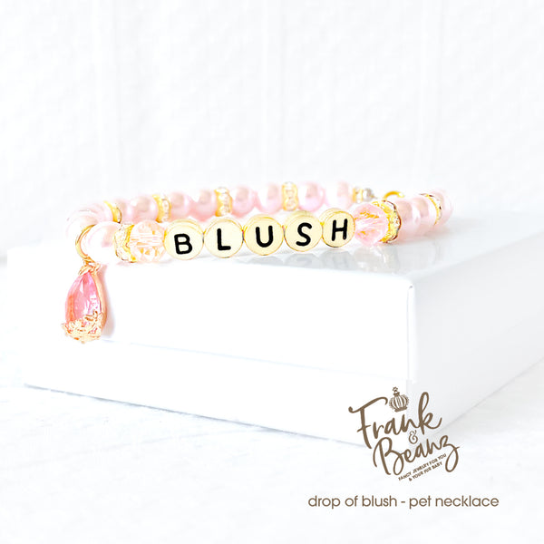 Drop of Blush Pearl Dog Necklace Cat Necklace Luxury Pet Jewelry