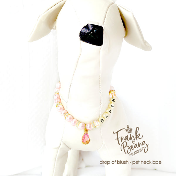 Drop of Blush Pearl Dog Necklace Cat Necklace Luxury Pet Jewelry