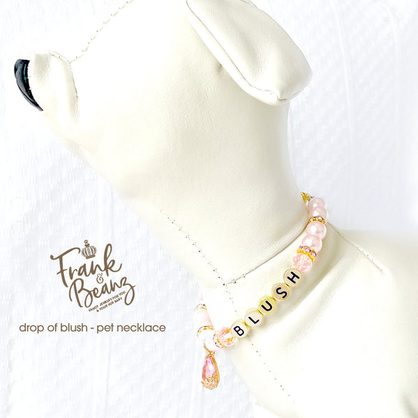 Drop of Blush Pearl Dog Necklace Cat Necklace Luxury Pet Jewelry