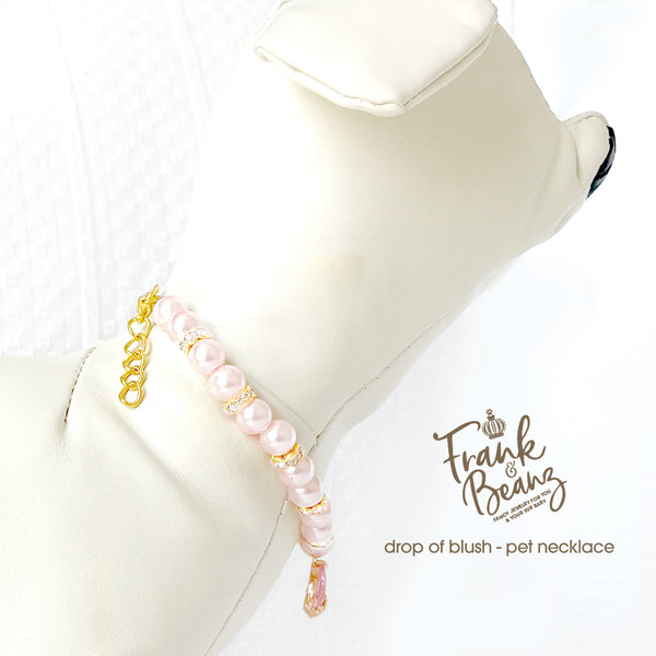 Drop of Blush Pearl Dog Necklace Cat Necklace Luxury Pet Jewelry