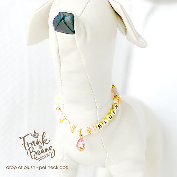 Drop of Blush Pearl Dog Necklace Cat Necklace Luxury Pet Jewelry