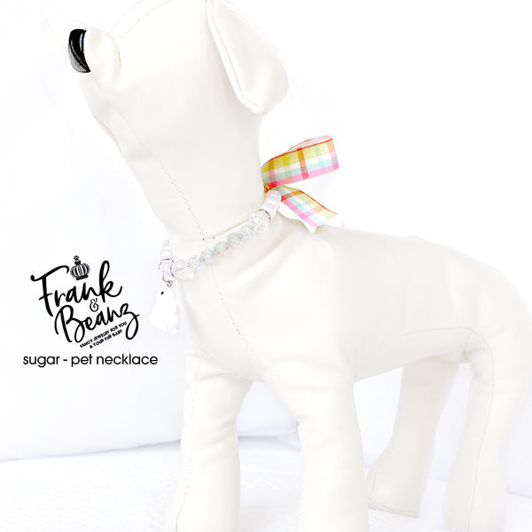 Sugar the Bunny Pearl Dog Necklace Collar Fancy Easter Pet Necklace