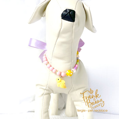 Fergie the Bunny Carnival Pearl Dog Necklace Collar Easter Cat Collar