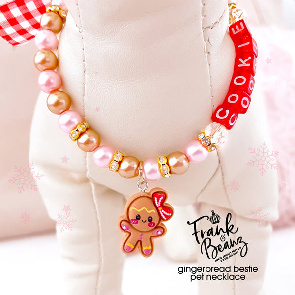 Gingerbread Bestie Dog Necklace Cat Collar Necklace Personalized Pet Jewelry