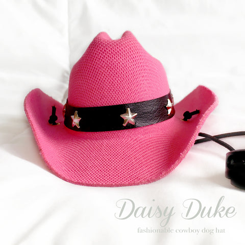Daisy Duke Pink Cowboy Dog Hat