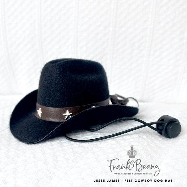 Jesse James Black Cowboy Dog Hat for Small Medium Dogs Cowboy Hat Western Pet Hats