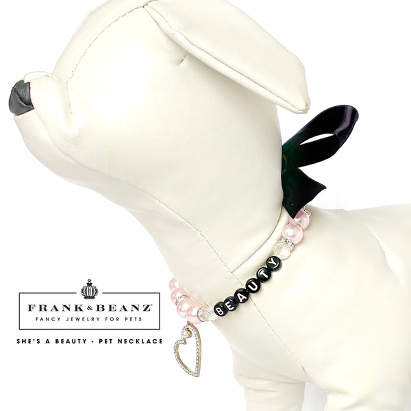 She's a Beauty Personalized Pearl Dog Necklace Luxury Pet Jewelry