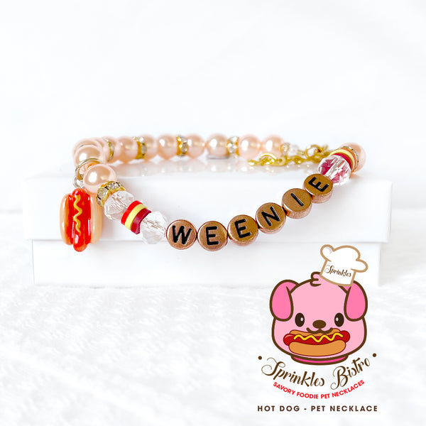 Hot Dog Pearl Dog Necklace Cat Necklace Luxury Pet Necklace