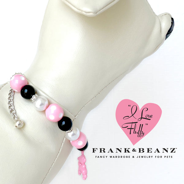 I Love Fluffy Personalized Dog Collar Pet Bell Cat Collar Pearl Pet Necklace