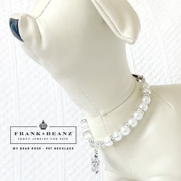My Dear Rose Personalized Pearl Dog Necklace Pet Jewelry