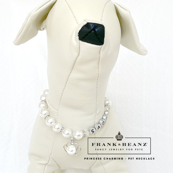 Princess Charming Personalized Pearl Dog Necklace Luxury Pet Jewelry