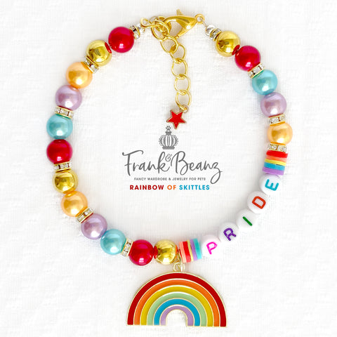 Candy Rainbow Pearl Pet Necklace Luxury Pet Jewelry
