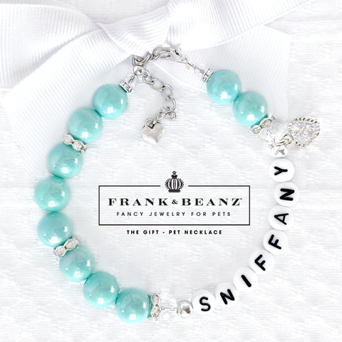 Sniffany's Pearl Dog Necklace Diamond Heart Pet Jewelry