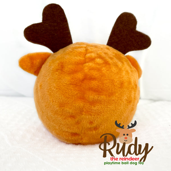 Rudy the Reindeer Rough Play Dog Toy Ball