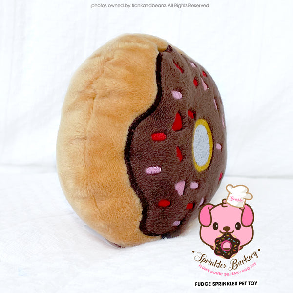 Sprinkles Barkery Fudge Mini Squeaky Donut Dog Toys Plush Pet Toys
