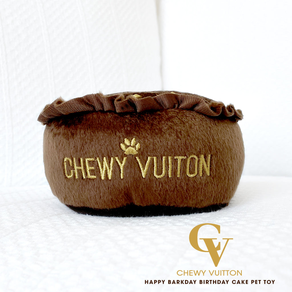 Chewy Vuitton Birthday Cake Dog Toy – FrankandBeanz Fancy Jewelry