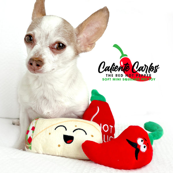 Caliente Carlos Red Pepper Squeaky Little Dog Toys